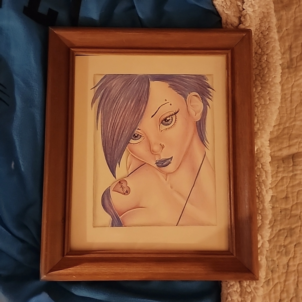 Original framed pencil drawing